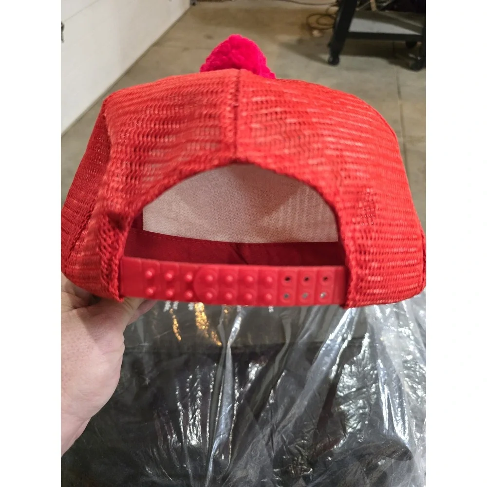 Vintage San Sun Trucker Hat, Red Snap Back, 60% Polyester (One Size Fits All)‎